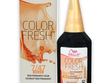 Wella Color Fresh Semi-Permanent Color - 7 47 Medium Blonde-Red Brown by Wella for Unisex - 2.5 oz Hair Color Online Sale