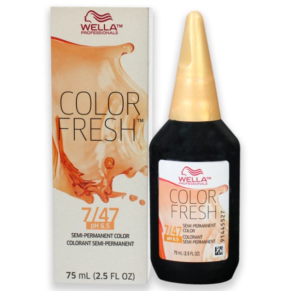 Wella Color Fresh Semi-Permanent Color - 7 47 Medium Blonde-Red Brown by Wella for Unisex - 2.5 oz Hair Color Online Sale