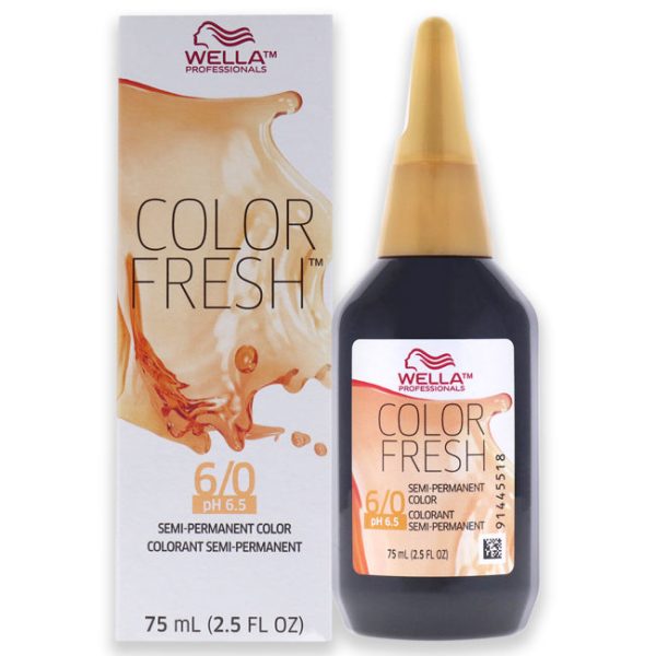 Wella Color Fresh Semi-Permanent Color - 6 0 Dark Blonde-Natural by Wella for Unisex - 2.5 oz Hair Color on Sale