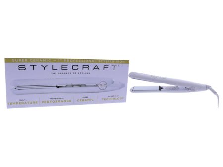 StyleCraft Super Ceramic Styling Iron - SCSC1W White by StyleCraft for Unisex - 1 Inch Flat Iron For Discount