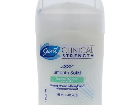 Secret Clinical Strength Hypoallergenic Smooth Solid Deodorant Unscented by Secret for Women - 1.6 oz Deodorant Stick Online now