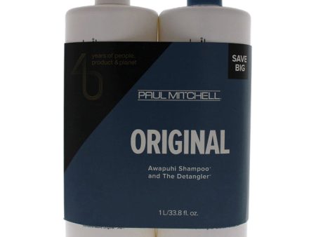 Paul Mitchell Original Set by Paul Mitchell for Unisex - 2 Pc 33.8oz Awapuhi Shampoo, 33.8oz Detangler For Discount