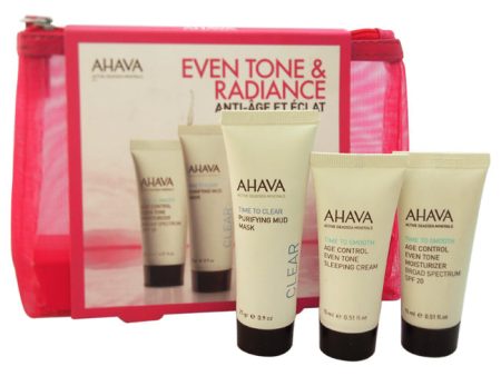 Ahava Even Tone & Radiance by Ahava for Unisex - 3 Pc Kit 0.51oz Even Tone Sleeping Cream, 0.9oz Purifying Mud Mask, 0.51oz Even Tone Moisturizer Broad Spectrum SPF 20 Online Sale