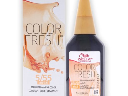 Wella Color Fresh Semi-Permanent Color - 5 55 Light Brown-Intense Red Violet by Wella for Unisex - 2.5 oz Hair Color For Cheap