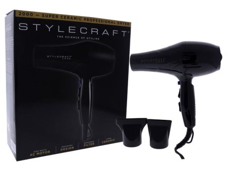 StyleCraft 2000 Super Ceramic Dryer - Black by StyleCraft for Unisex - 1 Pc Hair Dryer Sale