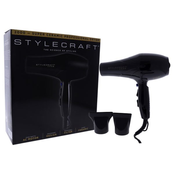 StyleCraft 2000 Super Ceramic Dryer - Black by StyleCraft for Unisex - 1 Pc Hair Dryer Sale