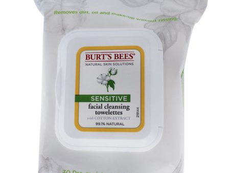 Burts Bees Facial Cleansing Towelettes Sensitive by Burts Bees for Unisex - 30 Count Towelettes Supply