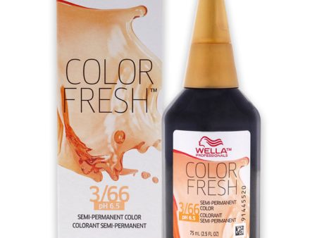 Wella Color Fresh Semi-Permanent Color - 3 66 Dark Brown-Intense Violet by Wella for Unisex - 2.5 oz Hair Color Supply