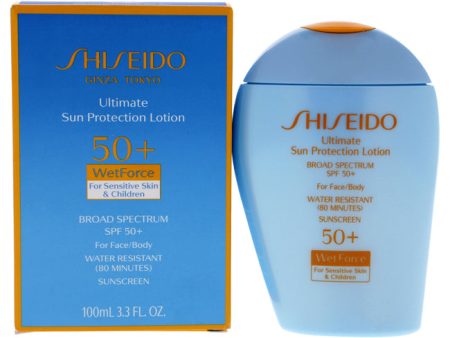 Shiseido Ultimate Sun Protection Lotion WetForce SPF 50 for Sensitive Skin and Children by Shiseido for Unisex - 3.3 oz Sunscreen Online