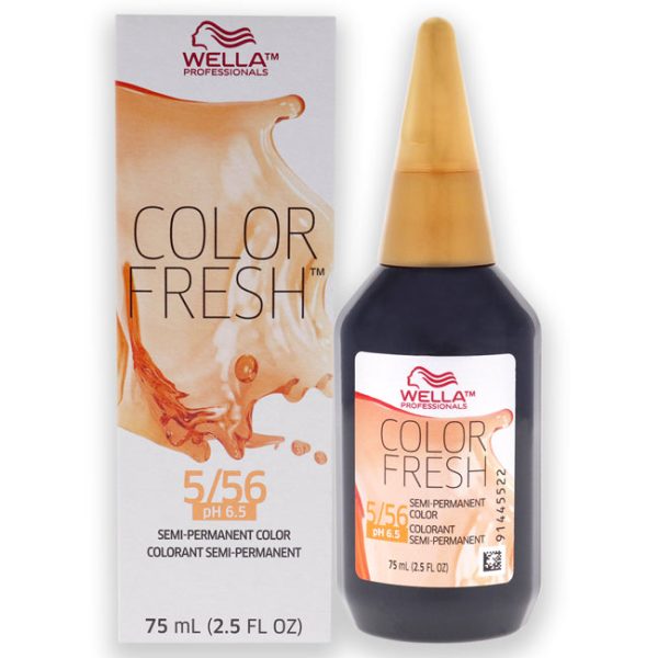 Wella Color Fresh Semi-Permanent Color - 5 56 Light Brown-Red-Violet Violet by Wella for Unisex - 2.5 oz Hair Color on Sale