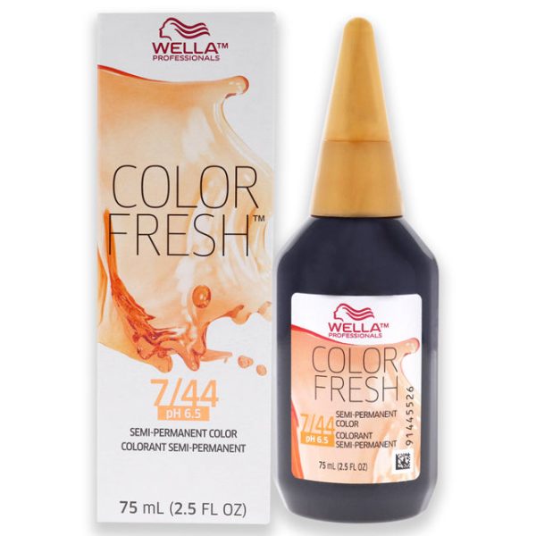 Wella Color Fresh Semi-Permanent Color - 7 44 Medium Blonde-Intense Red by Wella for Unisex - 2.5 oz Hair Color Online