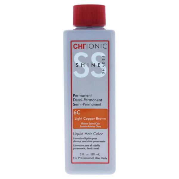 CHI Ionic Shine Shades Liquid Hair Color - 6C Light Copper Brown by CHI for Unisex - 3 oz Hair Color For Cheap