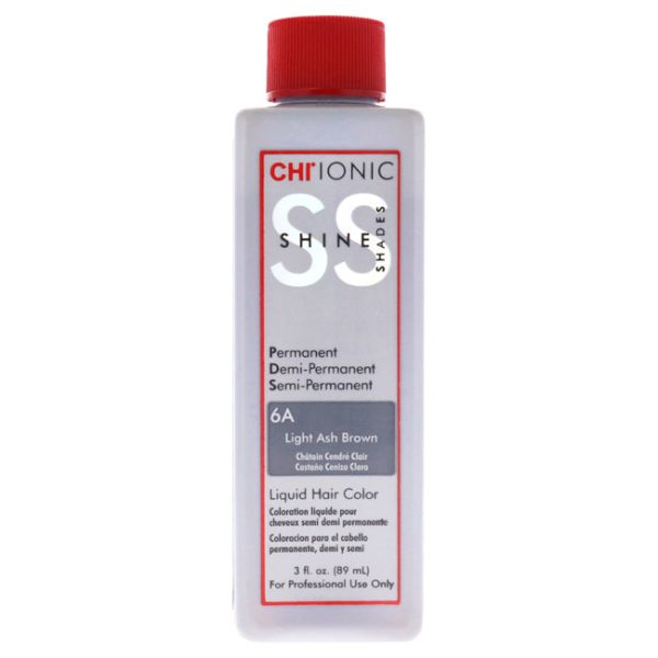 CHI Ionic Shine Shades Liquid Hair Color - 6A Light Ash Brown by CHI for Unisex - 3 oz Hair Color Supply