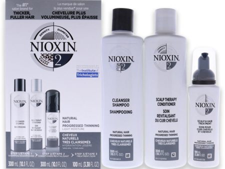 Nioxin System 2 Kit by Nioxin for Unisex - 3 Pc 10.1oz Cleanser Shampoo, 10.1 oz Scalp Therapy Conditioner, 3.38oz Scalp and Hair Treatment Online Hot Sale