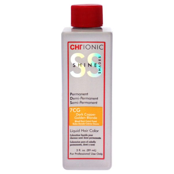 CHI Ionic Shine Shades Liquid Hair Color - 7CG Dark Copper Golden Blonde by CHI for Unisex - 3 oz Hair Color Supply