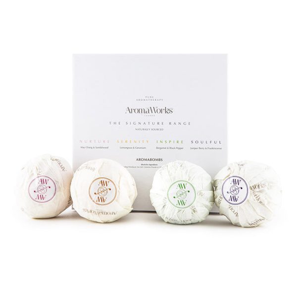 Aromaworks AromaBomb Quad Box Set by Aromaworks for Unisex - 4 x 8.81 Pc Set Nurture AromaBomb, Serenity AromaBomb, Inspire AromaBomb, Soulful AromaBomb on Sale