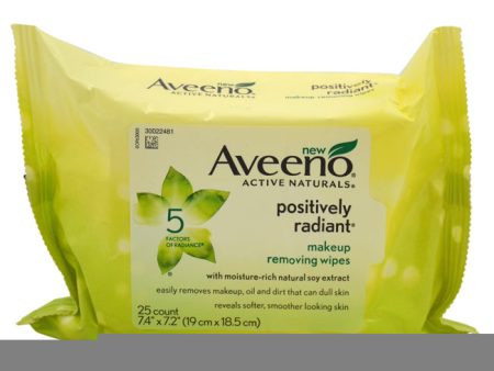 Aveeno Positively Radiant Makeup Removing Wipes by Aveeno for Women - 25 Count Wipes For Discount