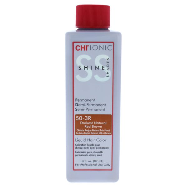 CHI Ionic Shine Shades Liquid Hair Color - 50-3R Darkest Natural Red Brown by CHI for Unisex - 3 oz Hair Color Online Sale